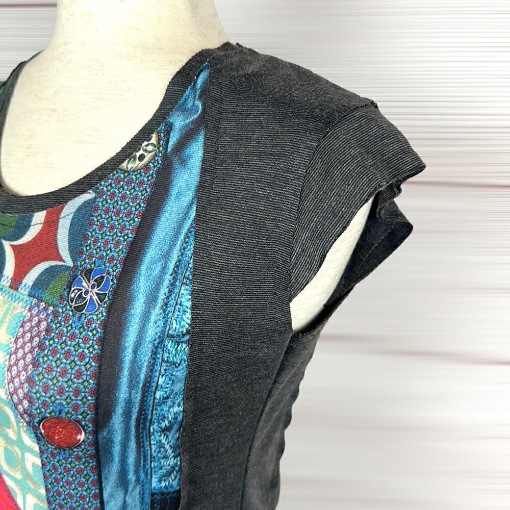 Desigual Patchwork Multicolor Front Sheath Cap Sl… - image 7